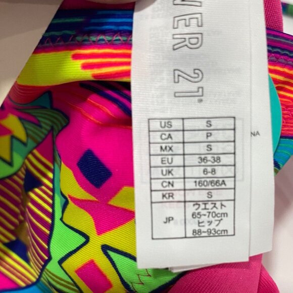 Forever 21 Womens Hot Pink/Multi Tribal Aztec Print Bikini Bottoms NWT Small - Picture 5 of 6